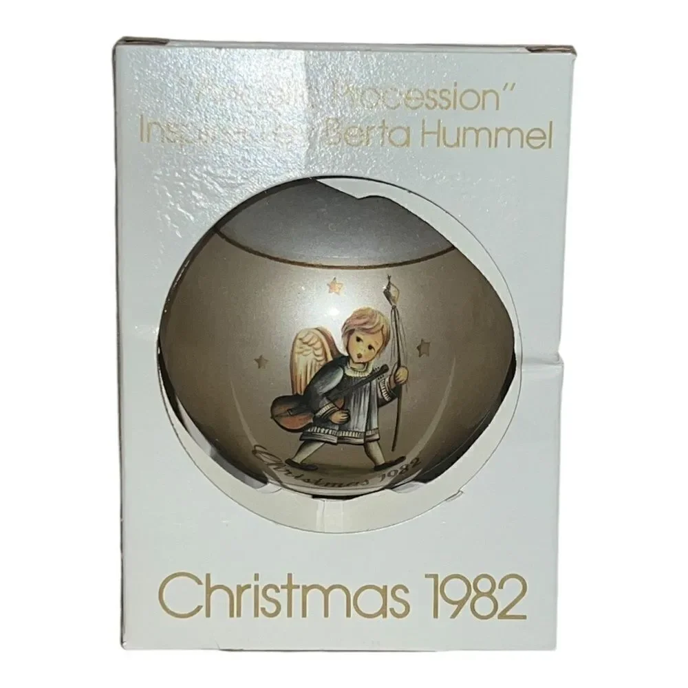 Schmid Berta Hummel Angelic Procession 1982 Glass Christmas Ornament W Box